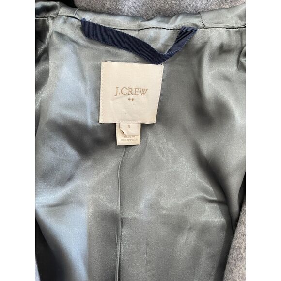 J. Crew wool blend hooded parka coat jacket lagenlook casual winter gray women 8 - Picture 4 of 6